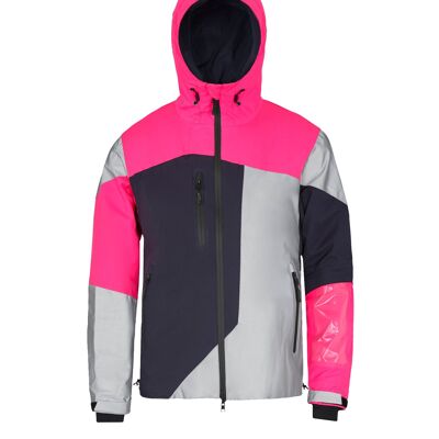 Pop reversible reflective jacket Neon pink | Navy blue