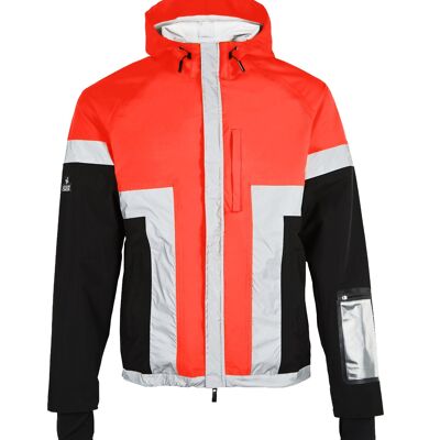 Lightweight waterproof jacket ucrr3-2 Neon red | Black