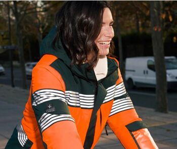 Parka longue ucrr1-2 Orange fluo | Vert sapin 4