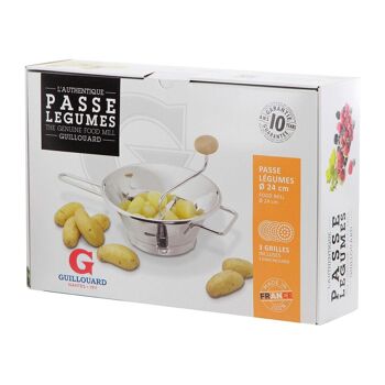 Passe-Légumes Premium - Inox - ⌀ 24cm - 3 Grilles Inox | GUILLOUARD 2