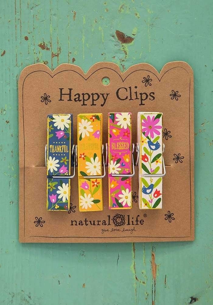 Clip in legno decorate