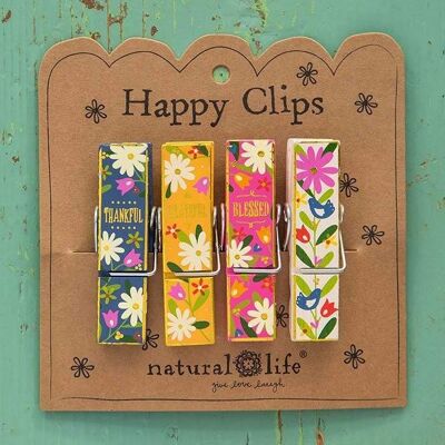 Decorated wooden clips