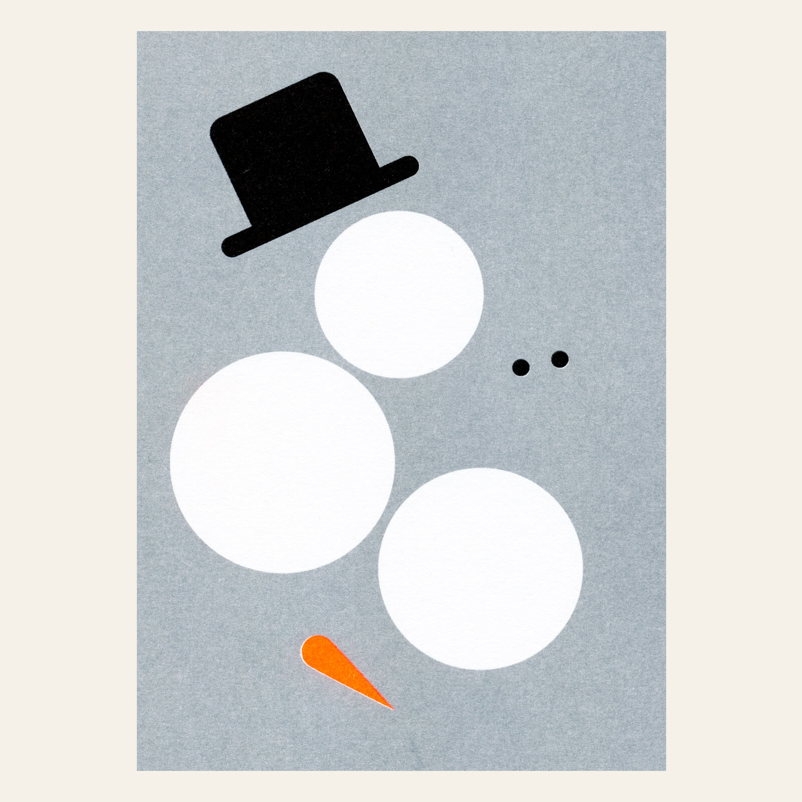 Risograph postcard – Chaos Snowman – DIN A6