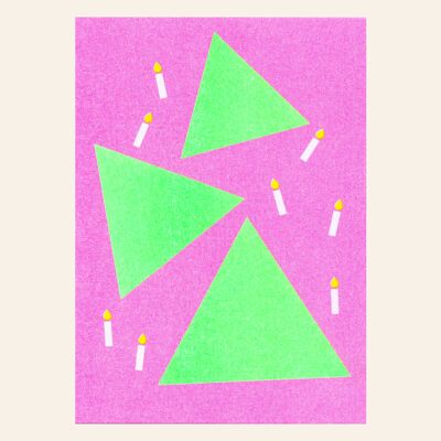Cartolina Risograph – Abete del Caos – DIN A6