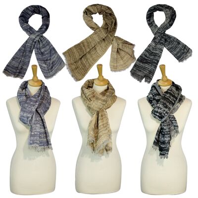 Sunsa 3 men's winter scarf, large stole neckerchief/scarf made of 60% cotton/40% viscose