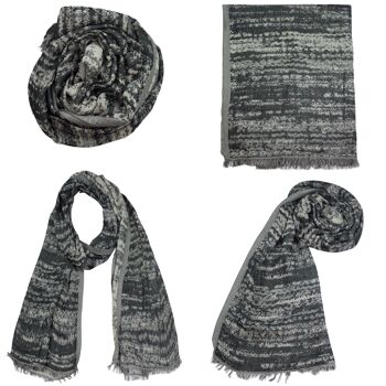 Écharpe d'hiver pour hommes Sunsa 3, grande étole foulard/écharpe en 60% coton/40% viscose 10