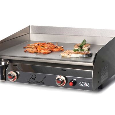 GAS PLANCHA 2 BURNERS ALL STAINLESS STEEL BAILA