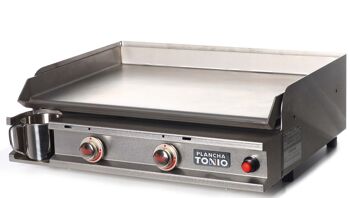 PLANCHA GAZ 2 FEUX TOUT INOX TONIO