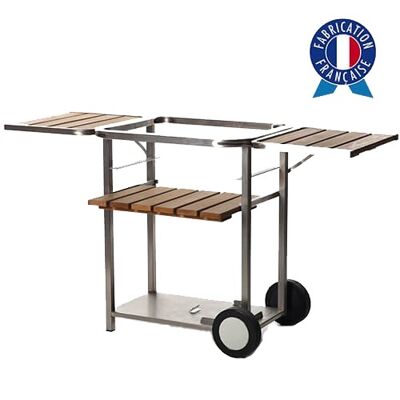 WOODEN AND STAINLESS STEEL PLANCHA TROLLEY FOR BAILA 2 BURNERS PLANCHA