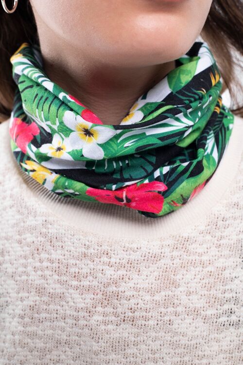 Multi Purpose Neck Scarf - Floral Stripes