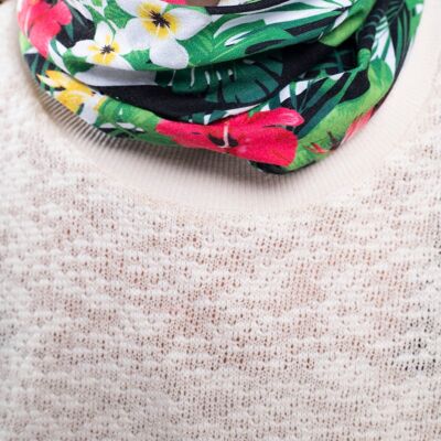 Bufanda de cuello multiusos - Rayas florales