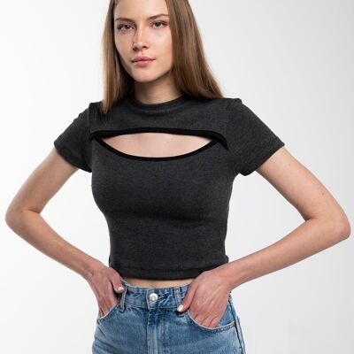 Cut-Out Knit Tee