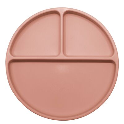 Peach Silicone Compartment Plate