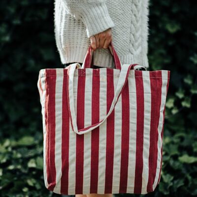 Striped fabric bag Original Red