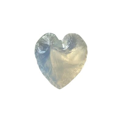 Pequeño corazón de cristal facetado, 2-3 cm, opalita