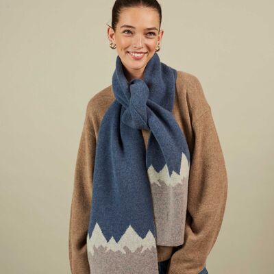 Lambswool Scarf Collection MOUNTAINS - denim