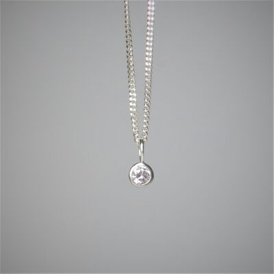 Pendentif délicat en argent 925 et zircone