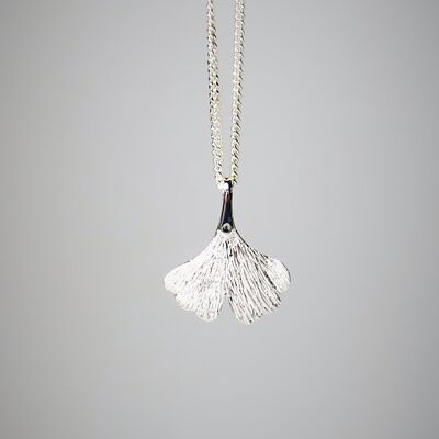 Pendentif Ginkgo, argent 925