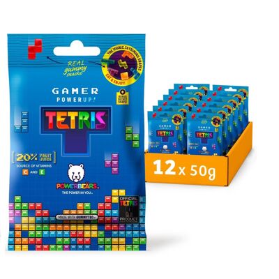 Gommes aux fruits TETRIS avec 20 % de jus de fruits et vitamine C+E (12x50g)