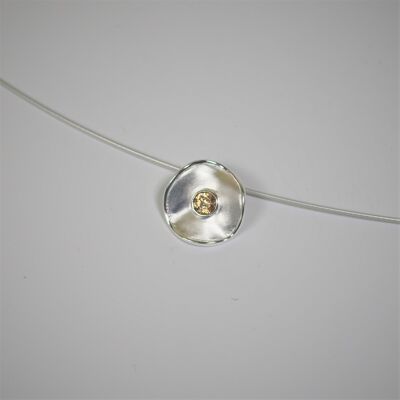 Piatto curvo con zirconi in argento 925 spazzolato