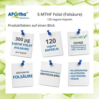 Folate de 5-MTHF (acide folique) - 120 capsules végétaliennes 2