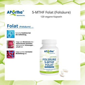 Folate de 5-MTHF (acide folique) - 120 capsules végétaliennes 4