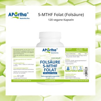 Folate de 5-MTHF (acide folique) - 120 capsules végétaliennes 5