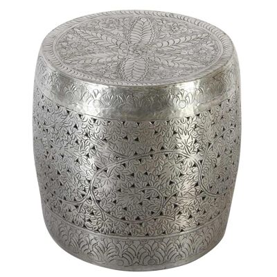 Tavolino orientale Zarifa argento con effetto martellato