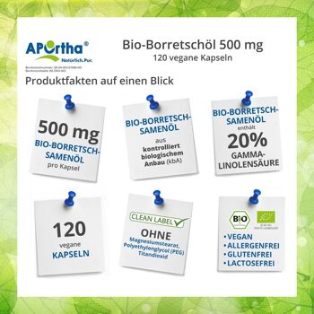 Huile de Bourrache Bio 500 mg - 120 Capsules Végétaliennes 2