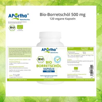 Huile de Bourrache Bio 500 mg - 120 Capsules Végétaliennes 4