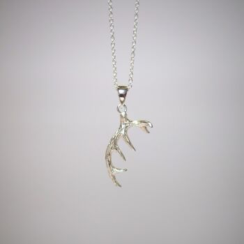 Pendentif bois de cerf en argent 925