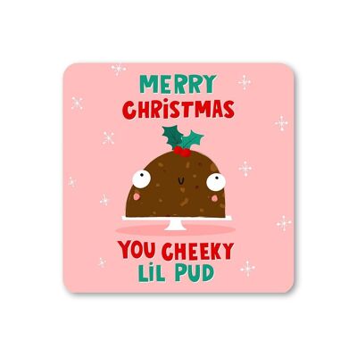 Cheeky Pud Christmas Coaster pack of 6