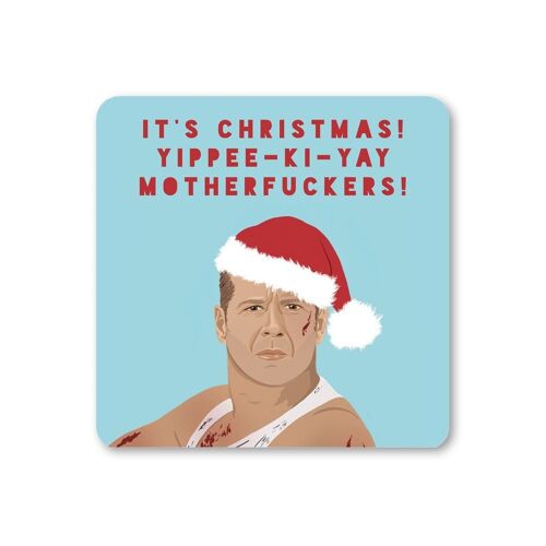 Bruce Funny Christmas Coaster pack of 6