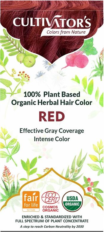 Teinture végétale bio cheveux roux du cultivateur 100 gr. écocert 2