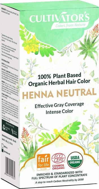 Teinture végétale bio Henna Neutra Cultivator's 100 gr. écocert 1