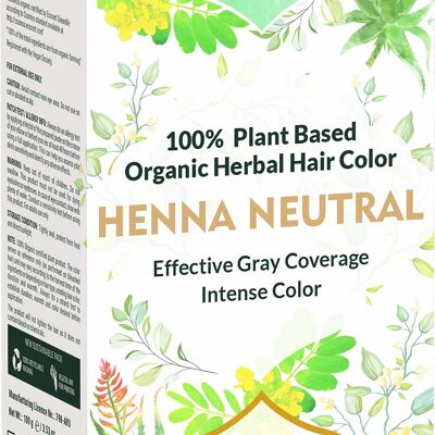 Tinte orgánico vegetal Henna Neutra Cultivator's 100 gr. Ecocert