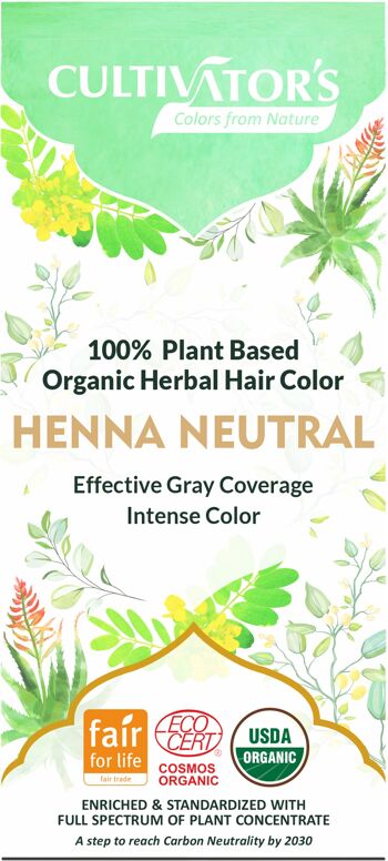 Teinture végétale bio Henna Neutra Cultivator's 100 gr. écocert 2