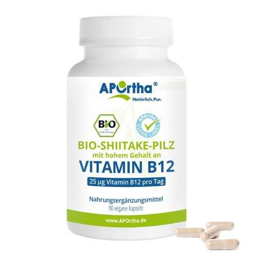 Bio-Shiitake-Pilz mit hohem Vitamin-B12-Gehalt - 90 vegane Kapseln