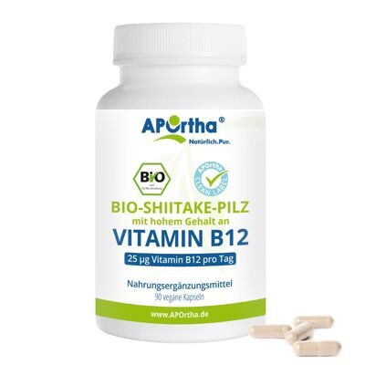 Seta Shiitake Orgánica Alta en Vitamina B12 - 90 Cápsulas Veganas