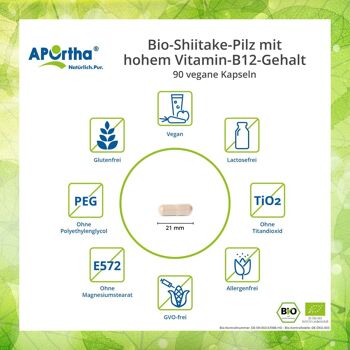 Champignon Shiitake Bio Riche en Vitamine B12 - 90 Capsules végétaliennes 3