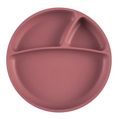 Piatto in silicone antiscivolo multiscomparto - Terracotta