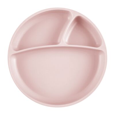 Piatto in silicone multiscomparto antiscivolo - Rosa cipria