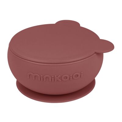 Non-slip bowl & silicone lid - Terracotta