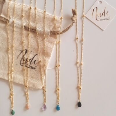 SET OF 5 NECKLACES Assorted/ natural stones