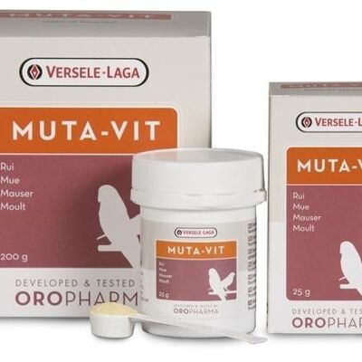 Versele-laga - complejo vitaminico MUTA VIT VERSELE LAGA indicado para la muda de aves, en polvo 200 gr.