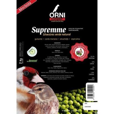 Legazin - Pasta de cria ORNI SUPREME verde natural mórbida para jilgueros 2 kg
