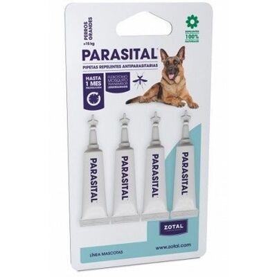 ZOTAL LABORATORIOS - Pipetas Repelentes PARASITAL razas GRANDES Perros 4uds