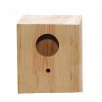 COMPLEMENTOS PARA AVES - Nido de madera HOYO para pajaros exóticos 9.5x13x9.5