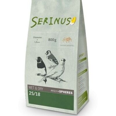 Serinus - pienso de cría para pequeñas aves SERINUS WET & DRY MICROSPHERES, 18/10 800gr