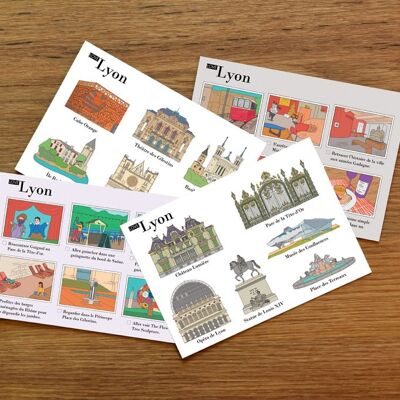 Illustrated postcards Lyon